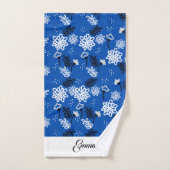 Blue leaves romantic garden badhandtuch set (Handtuch)