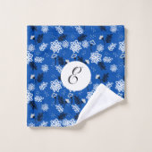 Blue leaves romantic garden badhandtuch set (Waschlappen)