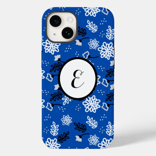 Blue leaves romantic garden Case-Mate iPhone hülle (Rückseite)
