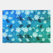 Blue leaves romantic garden geschenkpapier set (Vorderseite 3)