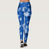 Blue leaves romantic garden leggings (Rückseite)