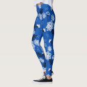 Blue leaves romantic garden leggings (Links)