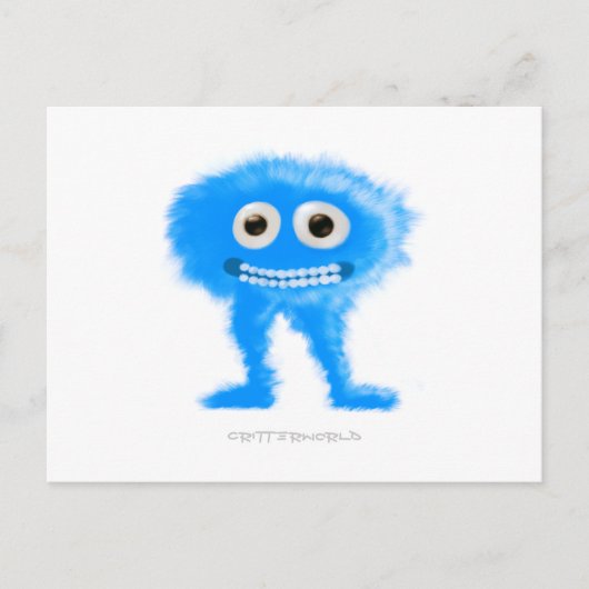 Blue Leggy Critter Postkarte (Vorderseite)