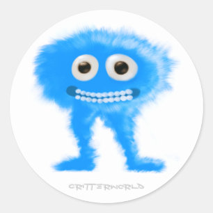 Blue Leggy Critter Runder Aufkleber