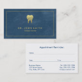 Blue Leinwand Golden Frame & Tooth - Zahnarzt Terminkarte (Vorne/Hinten)