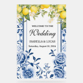 Blue Lemon Acrylic Wedding Sign Acrylschild (Vorderseite)