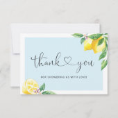 Blue Lemon Baby Dusche danke Karte (Vorderseite)