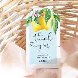 Blue Lemon Babydusche Danke Markierung Geschenkanhänger