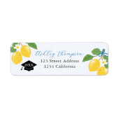 Blue Lemon Citrus Graduation Party Label (Vorne)