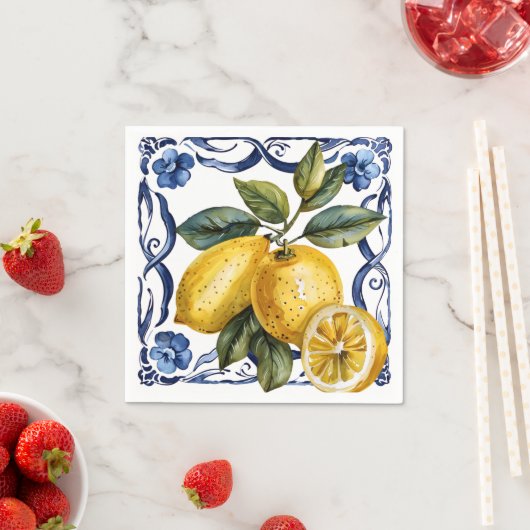 Blue Lemon Citrus Summer Serviette (Beispiel)