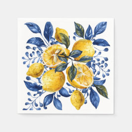 Blue Lemon Citrus Summer Serviette