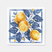 Blue Lemon Citrus Summer Serviette (Vorderseite)