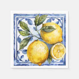 Blue Lemon Citrus Summer Serviette