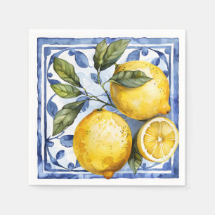 Blue Lemon Citrus Summer Serviette