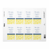 Blue Lemon Damask Muster Hochzeitstempel (Vorne)