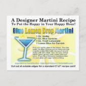 Blue Lemon Drop Martini Rezept Postkarte (Vorderseite)