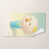 Blue Lemon Float: Lächelnde Bichon Zuckerwatte Handtuch (Handtuch)