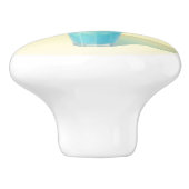 Blue Lemon Float: Lächelnde Bichon Zuckerwatte Keramikknauf (Seitenansicht)