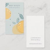 Blue Lemon Frucht Abstrakt Bold 3 Earring Display Visitenkarte (Vorne/Hinten)
