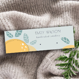 Blue Lemon Fruit Bold Abstrakt Earring Display Mini Visitenkarte