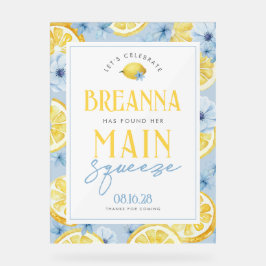 Blue Lemon Main Squeeze Acrylic Begrüßungszeichen Acrylschild