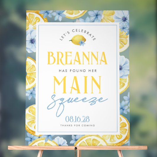 Blue Lemon Main Squeeze Acrylic Begrüßungszeichen Acrylschild (Neutral)