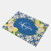 Blue Lemon Median Monogram Name New Zuhause Do Fußmatte (Schrägansicht)