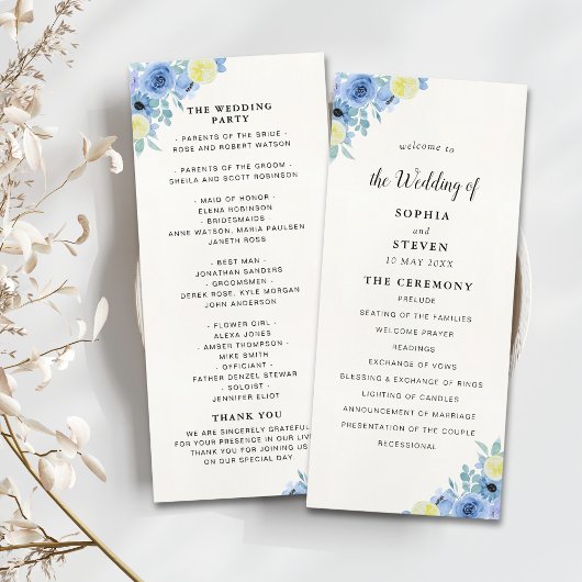 Blue Lemon Mediterranean Ceremony Programm