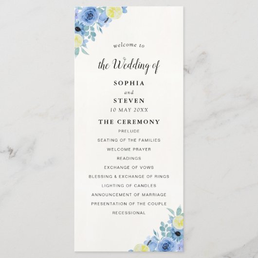 Blue Lemon Mediterranean Ceremony Programm (Vorderseite)