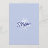 Blue & Lemon Striped Mediterranean Wedding Menu  Menükarte (Vorderseite)