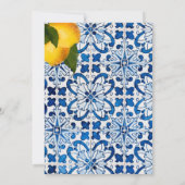 Blue Lemon Tile Chic Stilvolle Hochzeit Einladung (Rückseite)
