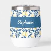 Blue Lemon Watercolor Monogram Name (Vorderseite)