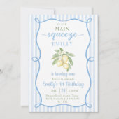 Blue Lemonade Birthday Invitation Einladung (Vorderseite)
