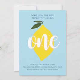 Blue Lemonade Einladung zum ersten Geburtstag