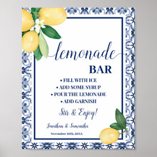 Blue Lemons Mittelmeer-Limonaden-Bar Poster