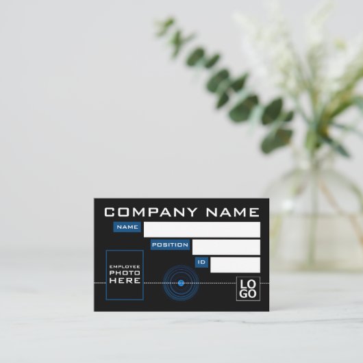 Blue Lens, Foto ID Cards Visitenkarte (Stehend Vorderseite)