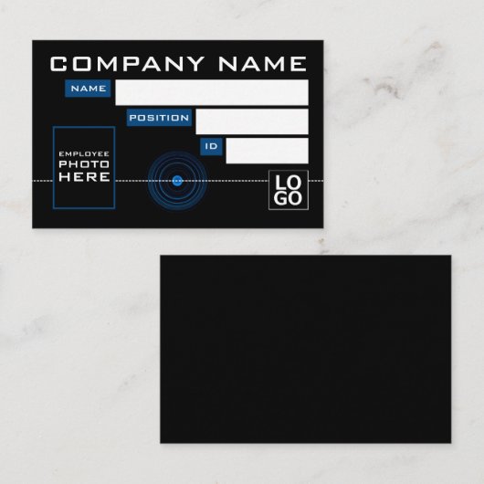 Blue Lens, Foto ID Cards Visitenkarte (Vorne/Hinten)