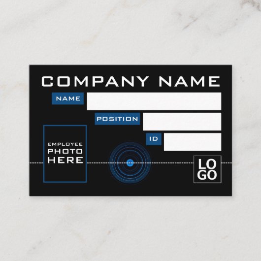 Blue Lens, Foto ID Cards Visitenkarte (Vorderseite)