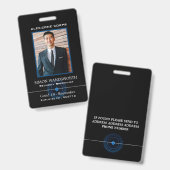 Blue Lens, Foto Security Industry ID Abzeichen Ausweis (Vorder- & Rückseite)