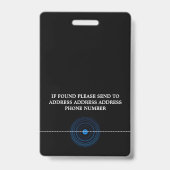 Blue Lens, Foto Security Industry ID Abzeichen Ausweis (Rückseite)