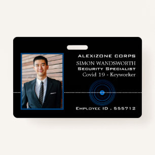 Blue Lens, Foto Security Industry ID Abzeichen Ausweis