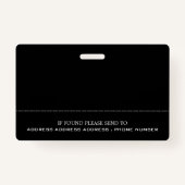 Blue Lens, Foto Security Industry ID Abzeichen Ausweis (Rückseite)