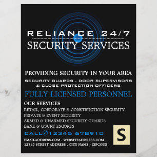 Blue Lens, Security Personal Advertising Flyer