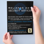 Blue Lens, Security Personal Advertising Flyer (Hand)