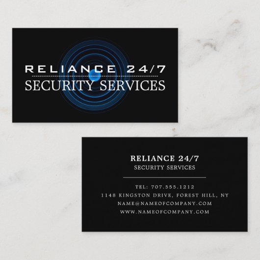 Blue Lens, Security Service Visitenkarte (Vorne/Hinten)