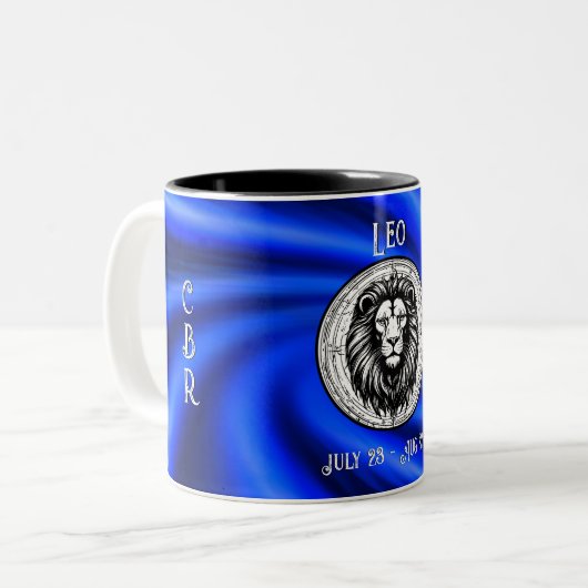 Blue Leo die Löwenblume Tasse (Vorderseite Links)