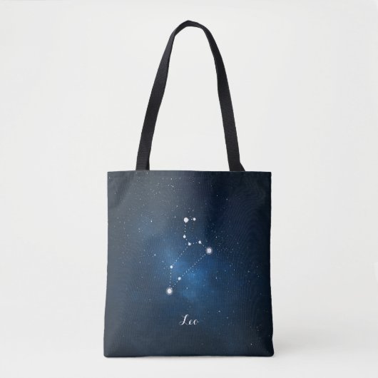 Blue Leo Zodiac Sign Constellation Tasche (Vorderseite)