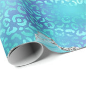 Blue Leopard Agate | Glam Abstract Stone Geschenkpapier (Rolleneckpunkt)