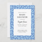 Blue Leopard Animal Print Baby Dusche Einladung (Vorderseite)