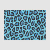 Blue Leopard Cheetah Animal Print Muster Seidenpapier (Vorderseite)